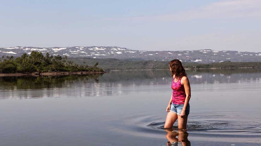 Umasjön i trakten kring Hemavan. Ljummet och helt stilla.