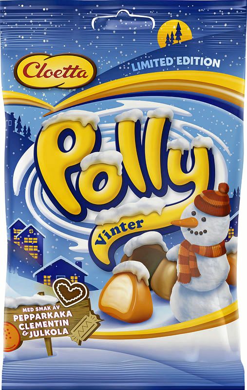 Polly vinter har smak av pepparkaka, clementin och julkola.