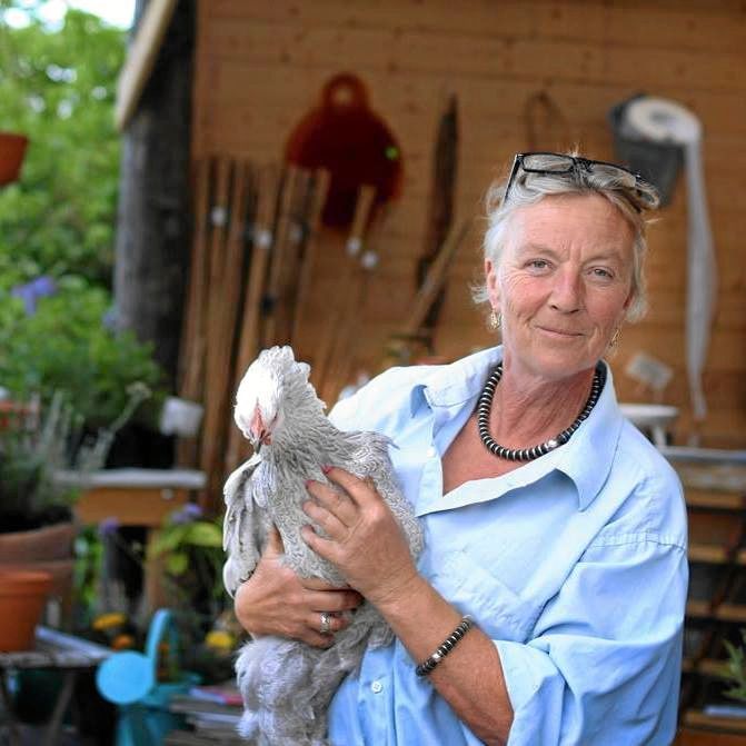Tina-Marie Qwiberg tvekade inte utan plockade med sig den övergivna kråkungen och lät henne flytta in bland hönsen.