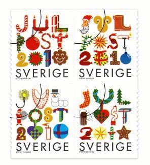 Julfrimärke av Stefan Engblom 2010.