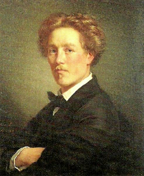 Självporträtt av den unga konststudenten August Malmström.