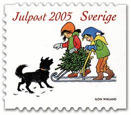 Julfrimärke av Ilon Wikland 2005.