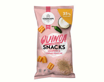 Quinoasnacksen är både veganska och glutenfria.