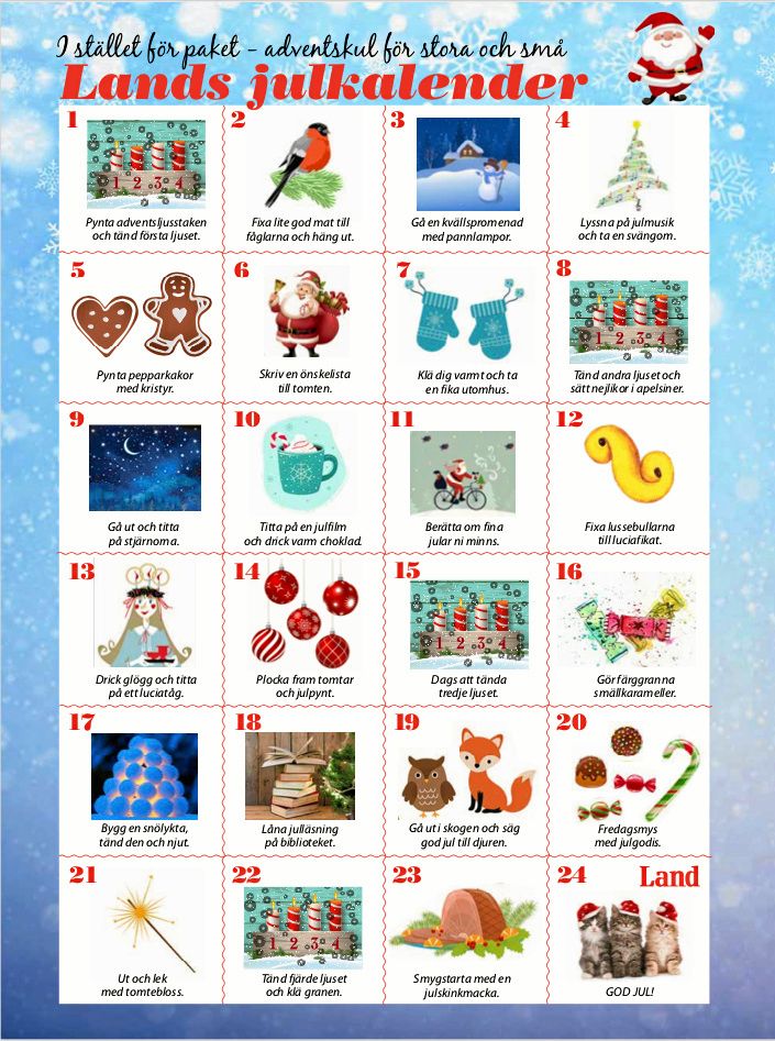 Klicka på bilden för att öppna och ladda ned Lands julkalender som pdf.