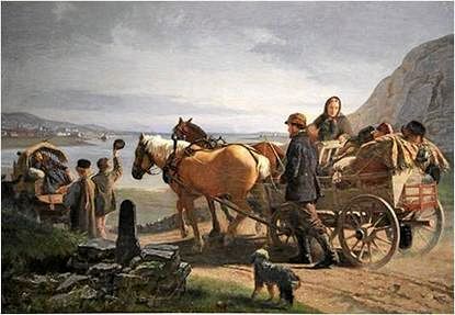 PÅ VÄG. "Utvandrare på väg mot Göteborg" av Geskel Saloman.