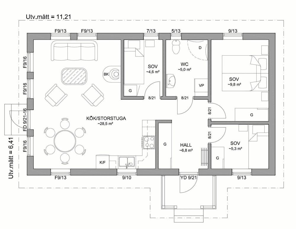 Dalarö på 72 kvadrat. För stor? Serien har stugor i mindre format.