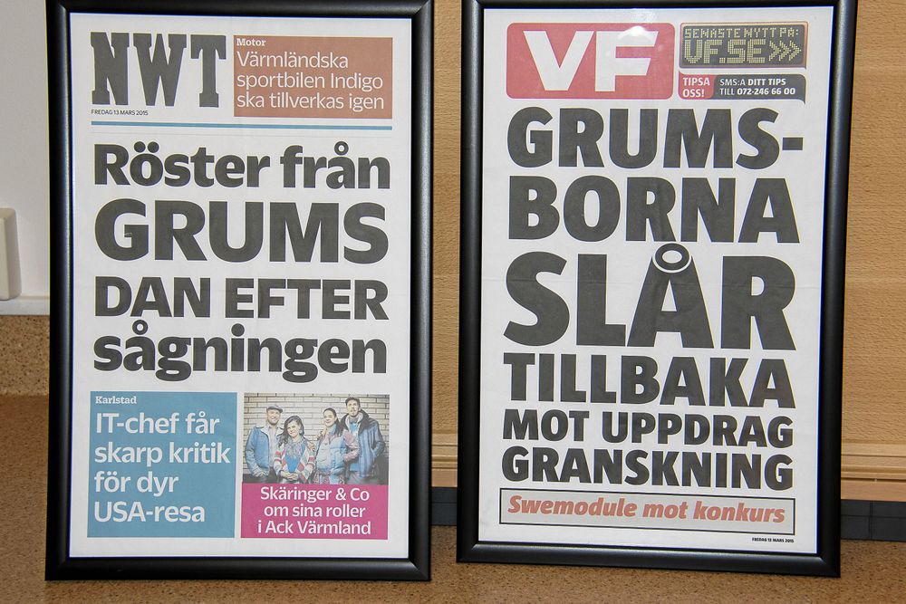 Dagen efter Uppdrag Gransknings program var Grums på löpsedlarna.