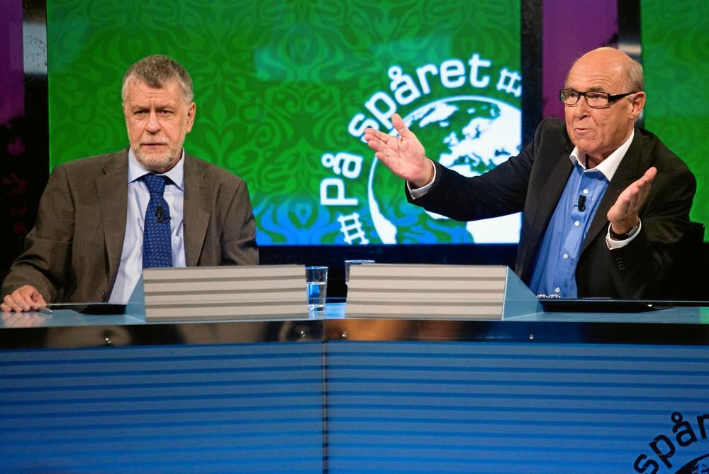 ”På spåret” 2008 med domare Björn Hellberg och programledare Ingvar Oldsberg.