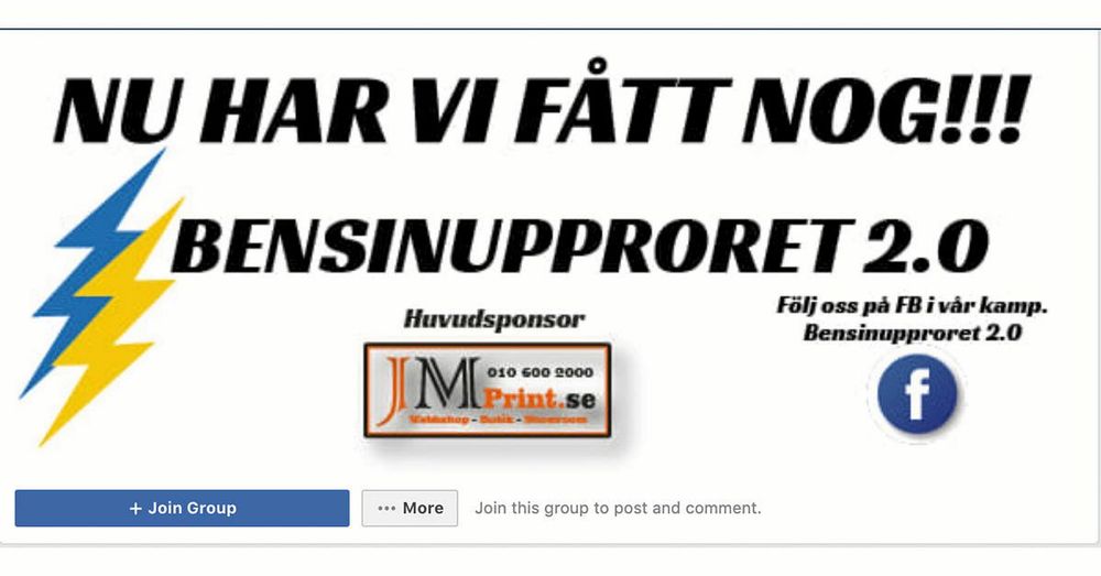 Facebookgruppen Bensinupproret 2.0 har nu över 250 000 medlemmar.