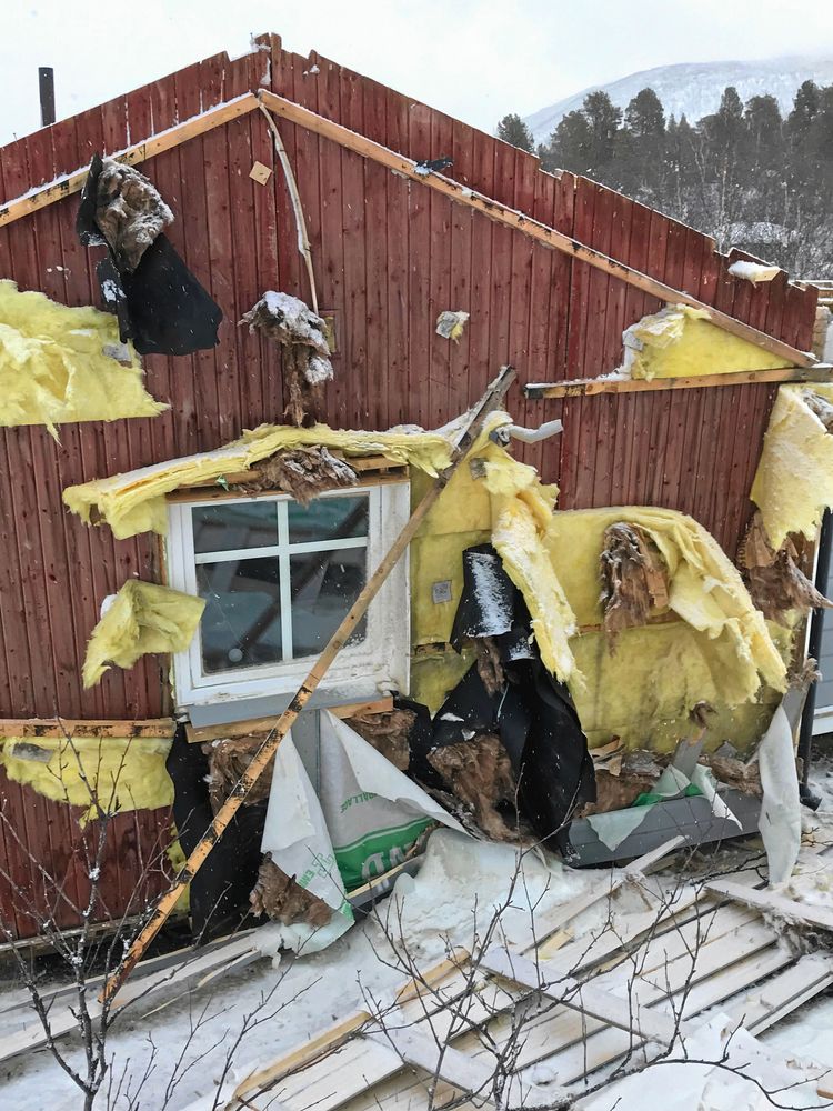 Hus totalförstördes i Saltoluokta i helgen.