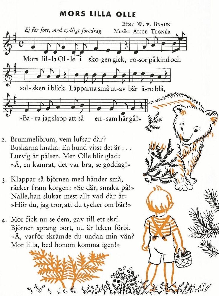 Det är svårt att hitta någon svensk som i n t e har vuxit upp med Alice Tegnérs sånger. Många menar att hon är vår mest sjungna svensk, till och med flitigare tolkad än Evert Taube.