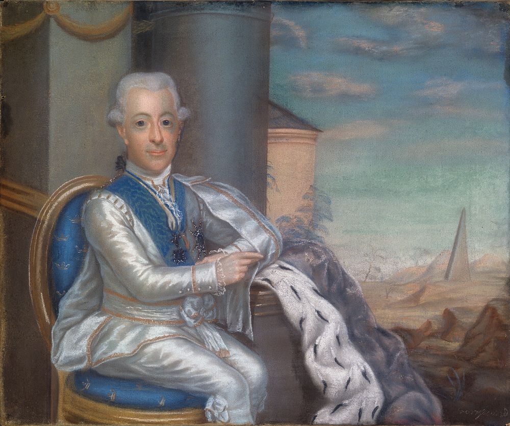 Gustav III portätterad av konstnären Jonas Forsslund, 1754-1809.