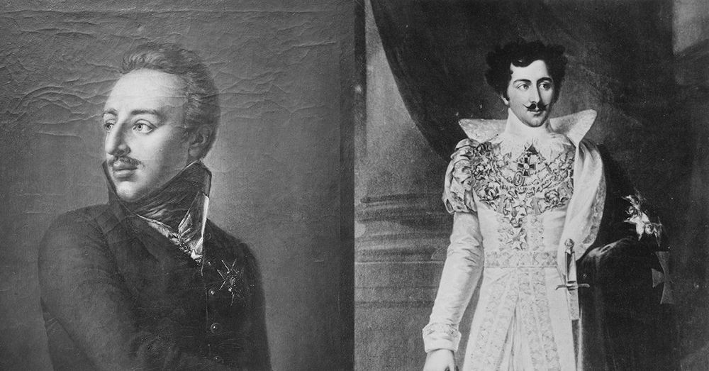 Kung Gustav IV Adolf. 1778-1837 och Kung Oscar I. 1799-1859, två kungar som har haft Haga som bostad.