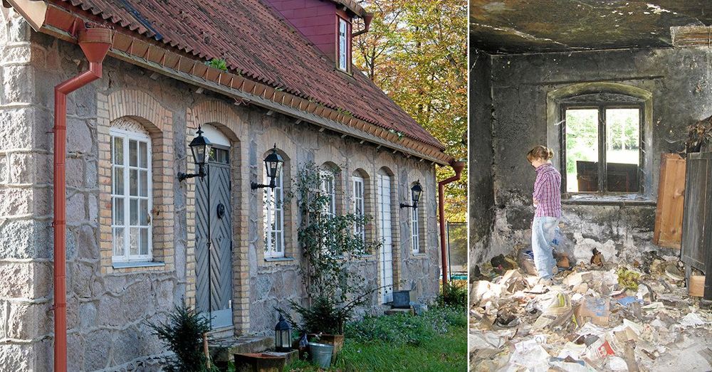 Det var ett drygt arbete att rensa upp innan restaureringsarbetet kunde påbörjas.