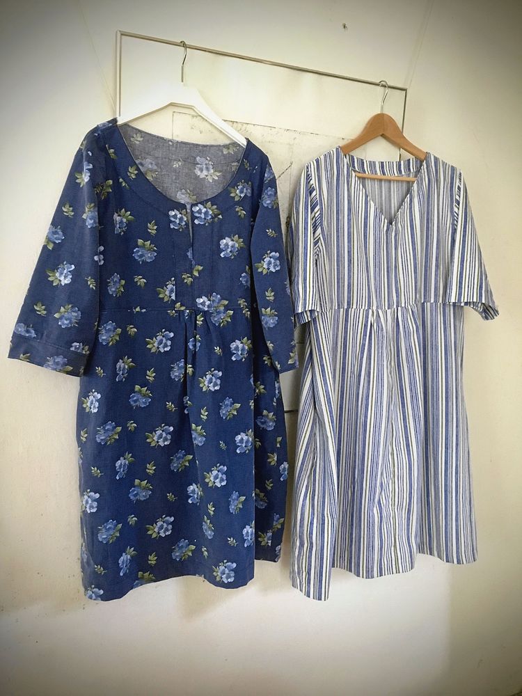 Här är mina hemsydda klänningar. Absolut inget att skämmas över.