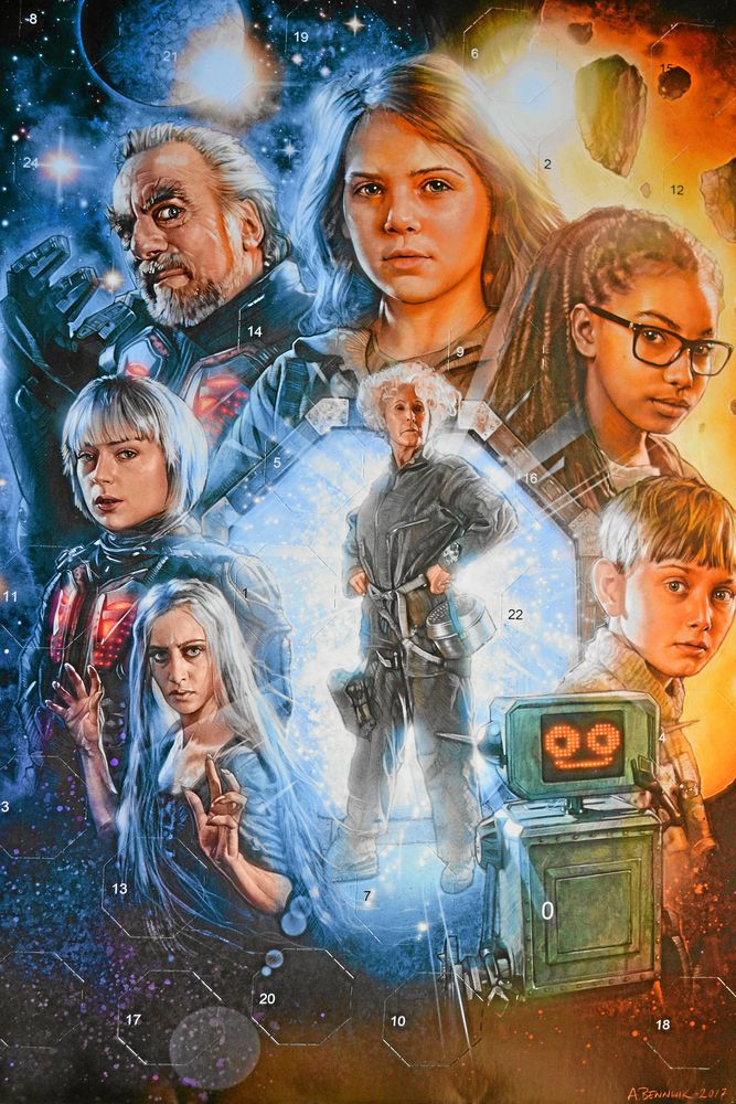 : Årets SVT-kalender är ett sciencefictionäventyr om onda krafter som endast kan stoppas av tre barn. Tecknare: Andreas Bennwik.