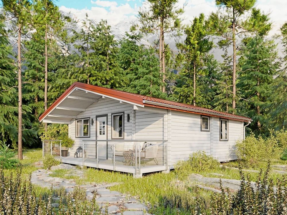 Modellen Börje 46 rymmer en familj och kan byggas i stadigare virke om klimatet kräver det.