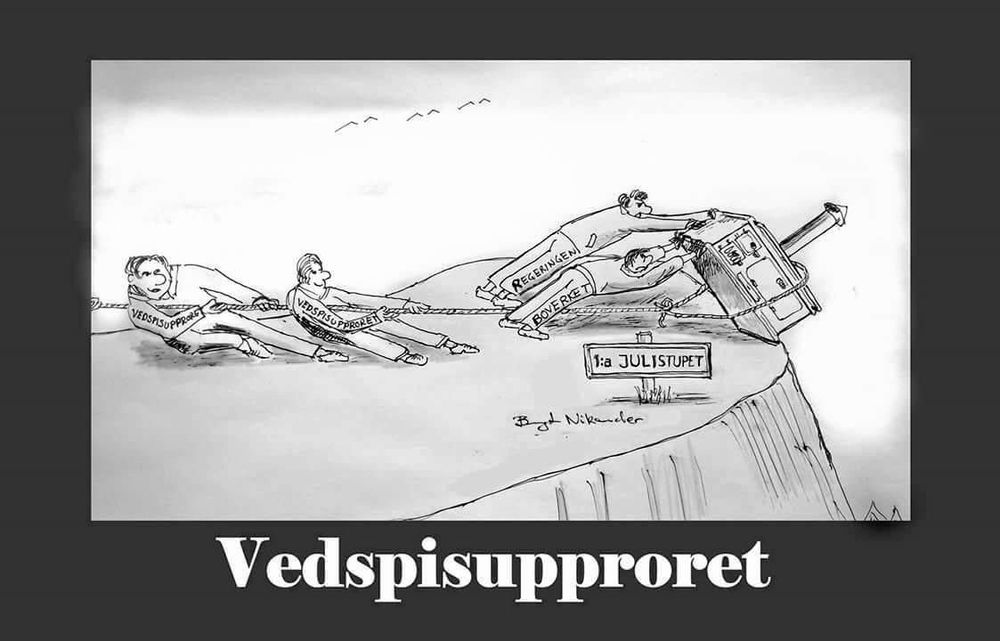 Hälarna i marken. Vedspisupprorets Bengt Nikander tecknade läget.