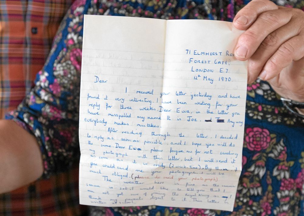 Det här brevet skrev Joe till Eva den 12 maj 1970, med ett litet formellt och artigt språk.