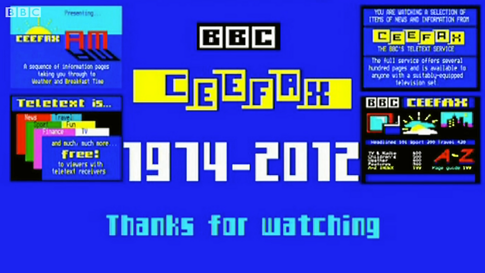 Brittiska Ceefax, motsvarigheten och föregångaren till SVT Text, gick i graven år 2012.
