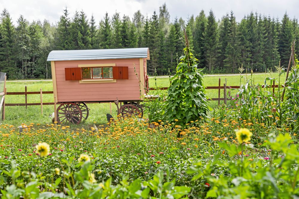 Majas prunkande mormorsträdgård.