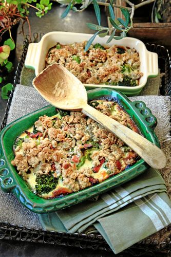 Matpaj med smuldeg på dinkel och havre.