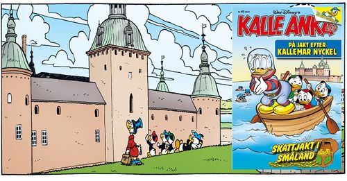Kalle Anka, knattarna och farbror Joakim ska i nya numret leta efter en skatt i Kalmar, bland annat på ett skepp som heter Kallemar Nyckel.
