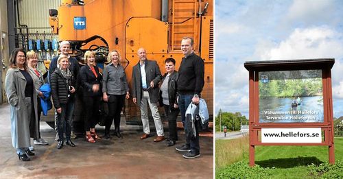 Vid kommunens företagsbesök på Kjellbergs Teknik & Logistik deltog bland andra landshövding Maria Larsson. Kommunstyrelsens ordförande Annalena Jernberg (S) näst längst till höger.