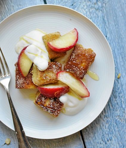 Fattiga riddare med smörfräst äpple - så gott!