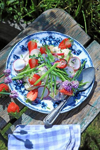 Färgglad och god sommarsallad på matjessill.
