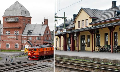 Vassijaure och Luleå, två orter med hög andel försenade tåg.