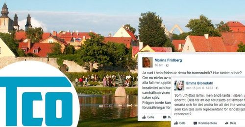 Rubriken för ett seminarium som TCO anordnar i Almedalen har väckt kritik. Foto: Region Gotland, Facebook.
