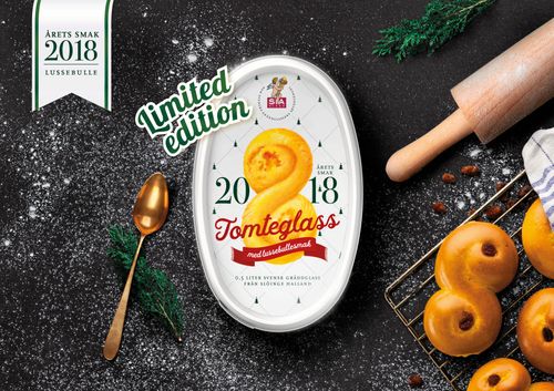 Lussebullar och glass i fantastisk kombination.